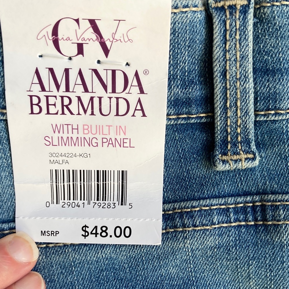 Gloria Vanderbilt Amanda Bermuda jean short flawless stretch classic rise 24W - Picture 11 of 16